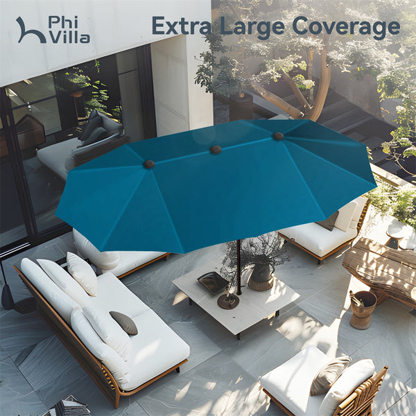 burka patio umbrella 13ft Double-Sided Twin Outdoor Market Patio Umbrella