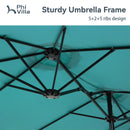 PHI VILLA 15ft 11-Color Double-Sided Patio Extra Large Twin Umbrella