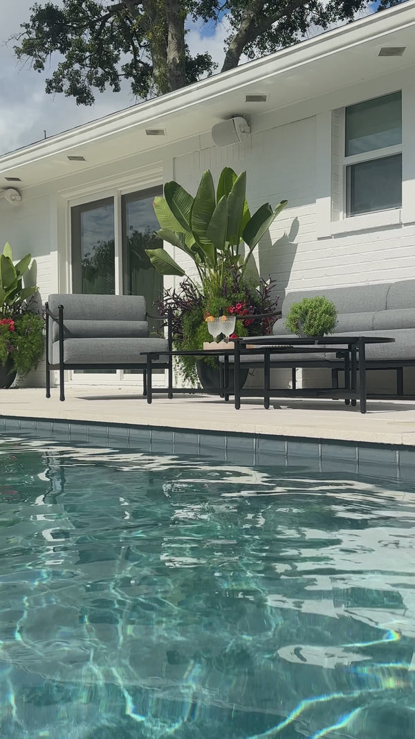 Oversized Aluminum Outdoor Couch with Loveseat and Coffee Table
