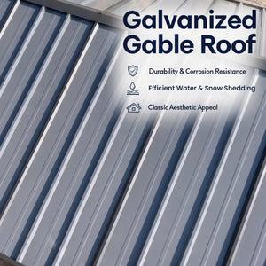 10x20ft Metal Carport Canopy with Galvanized Gable Roof