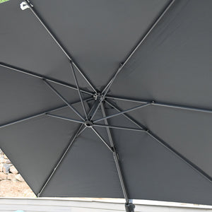 Square Cantilever Patio Umbrella - 360° Rotation and 7-Tilt Adjustable