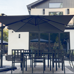 Square Cantilever Patio Umbrella - 360° Rotation and 7-Tilt Adjustable