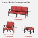 7-Seater Patio Metal Diamond Sofa with Ottomans