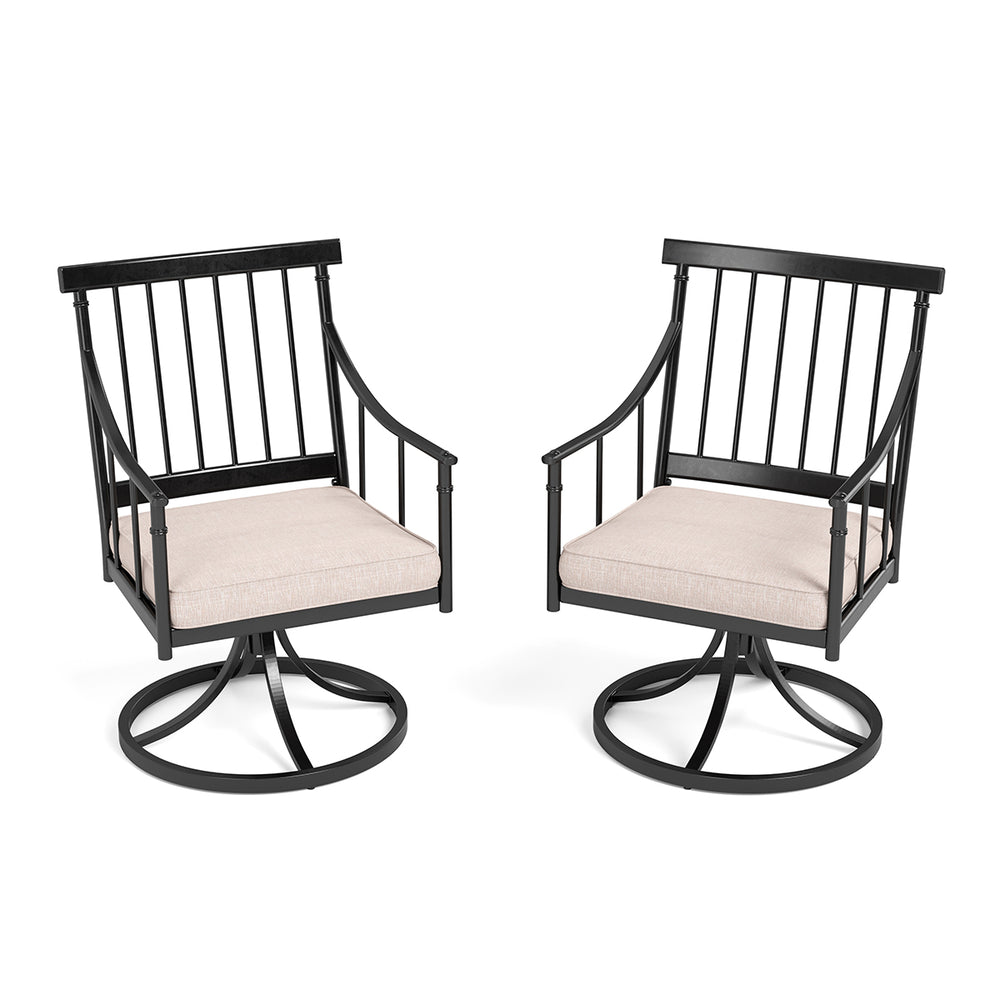 Linea Outdoor Swivel Dining Chairs with Cushion