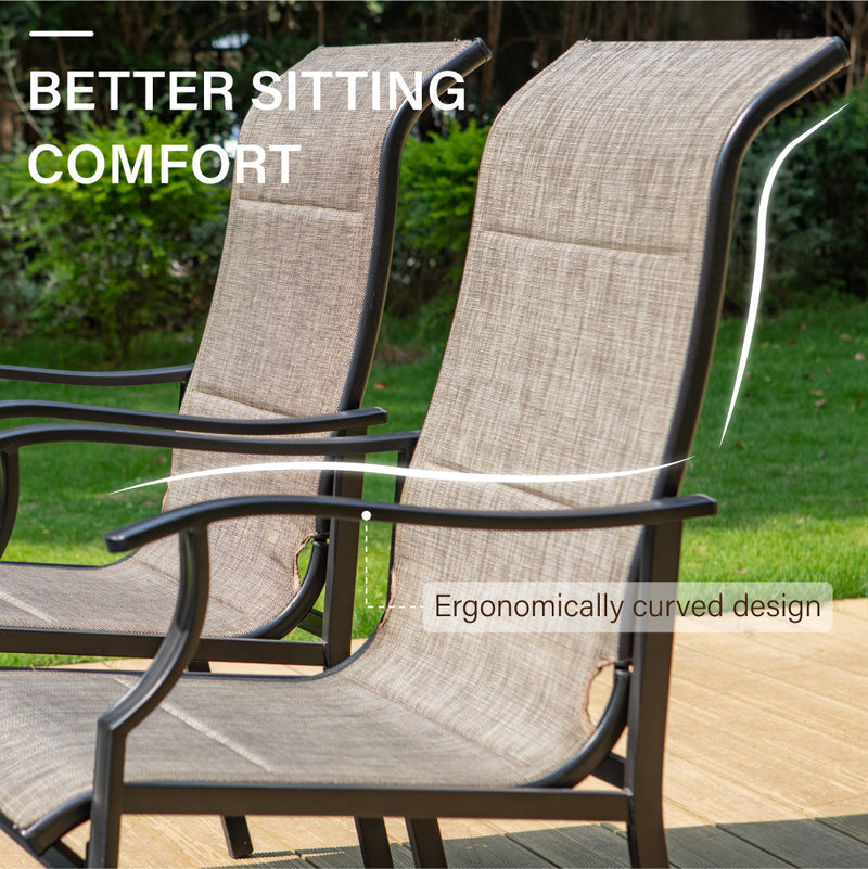Phi Villa Padded Textilene Patio Dining Armchairs Set of 2