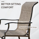 8-Seat Patio Dining Set with Wood-like Table & Highback Fixed Chairs for Family Reunion PHI VILLA