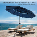 PHI VILLA 10ft 3 Tier Auto-tilt Patio Umbrella Outdoor Double Vented Umbrella