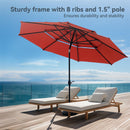 PHI VILLA 10ft 3 Tier Auto-tilt Patio Umbrella Outdoor Double Vented Umbrella