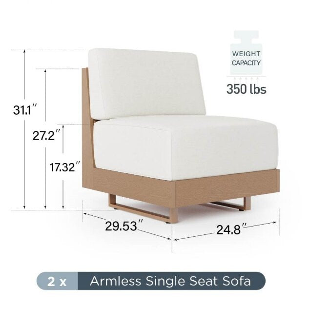 2-Seater Armless Seat for Solana Modular Sectionals