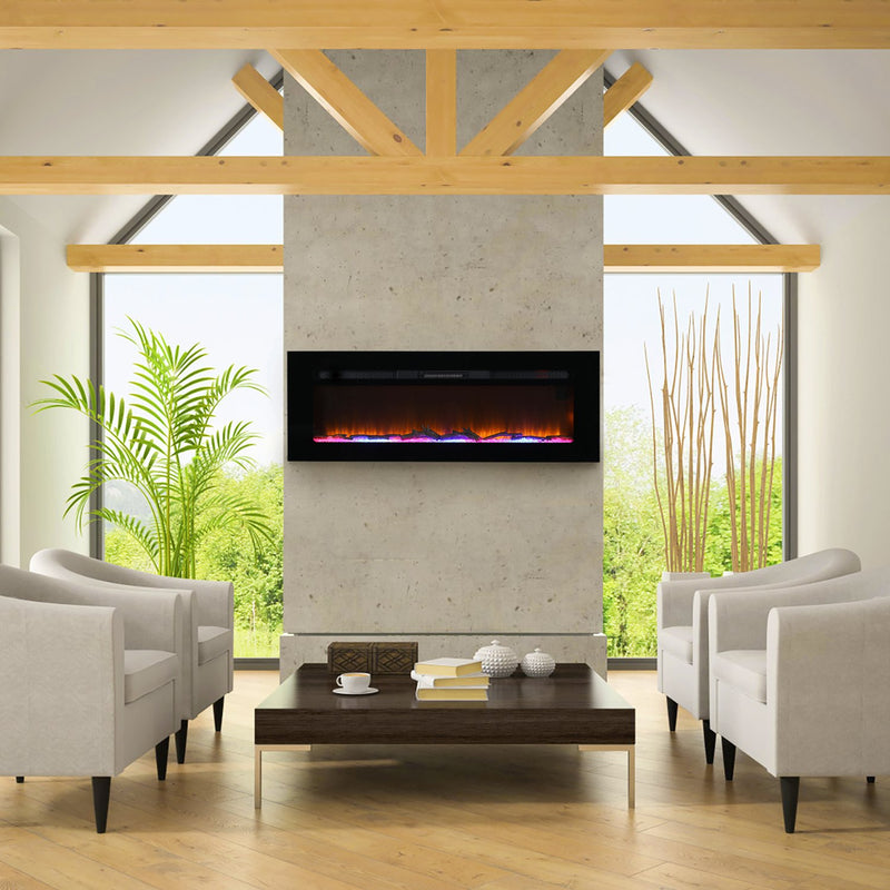 PHI VILLA 40/50 Inch 1500W Insert & Wall Mounted Electric Fireplace