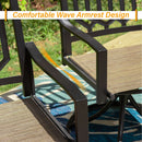 PHI VILLA Patio Outdoor Swivel Steel Dining Chair