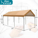 PHI VILLA 10x20 ft Heavy Duty Carport Car Canopy Instant Garage Party Tent