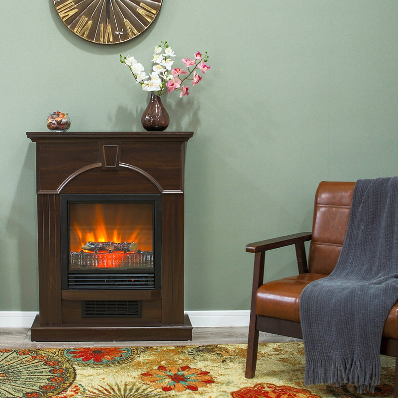 PHI VILLA 28/32 inch Freestanding Convergent Electric Fireplace Heater