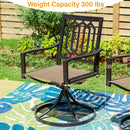 PHI VILLA Patio Outdoor Swivel Steel Dining Chair