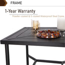 PHI VILLA Patio 32" Steel Square Bar Dining Table