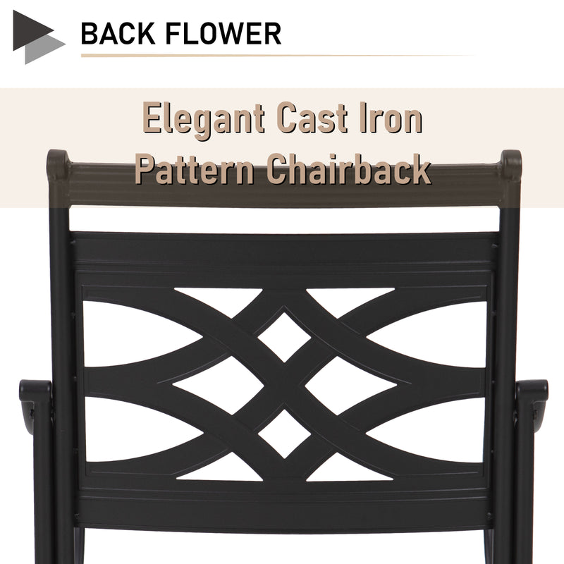 PHI VILLA Patio Swivel Steel Dining Chairs-Set of 2
