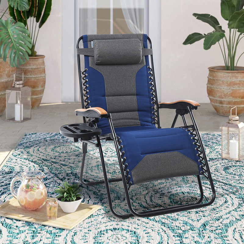 Phi villa oversized padded zero 2025 gravity chair with cup holder