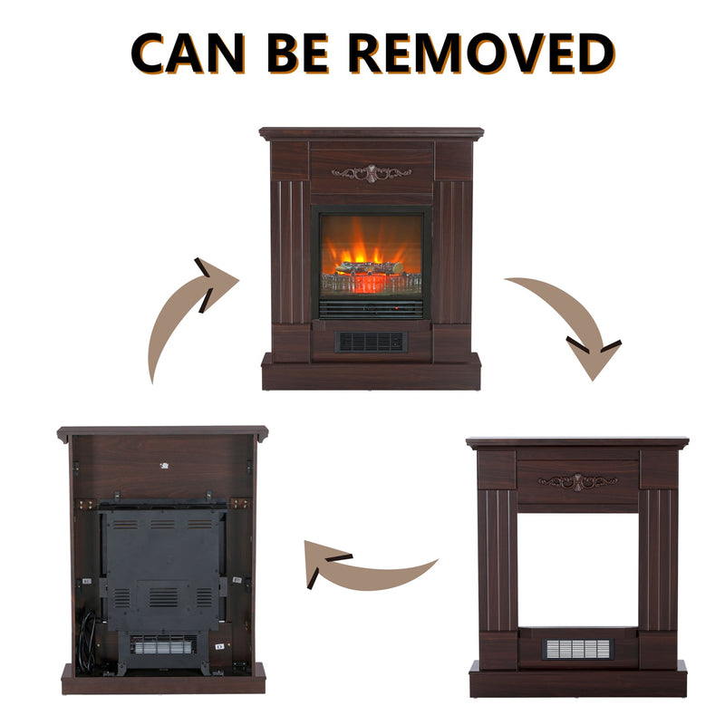 PHI VILLA 28/32 inch Freestanding Convergent Electric Fireplace Heater