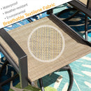 PHI VILLA Patio Outdoor Swivel Steel Dining Chair