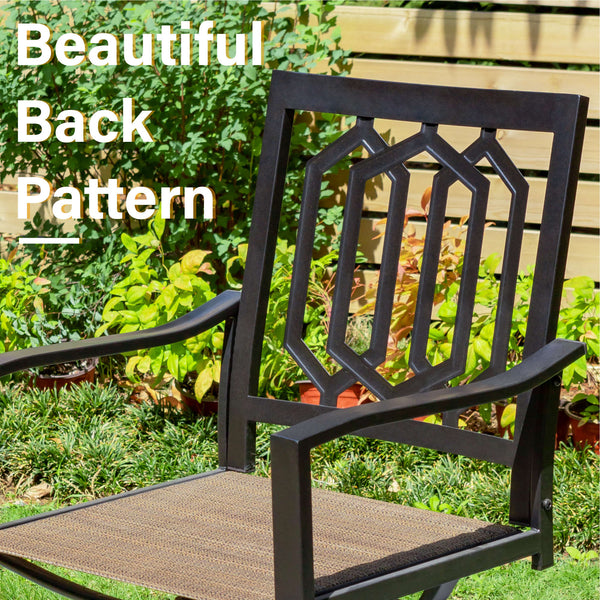 PHI VILLA Patio Outdoor Swivel Steel Dining Chair