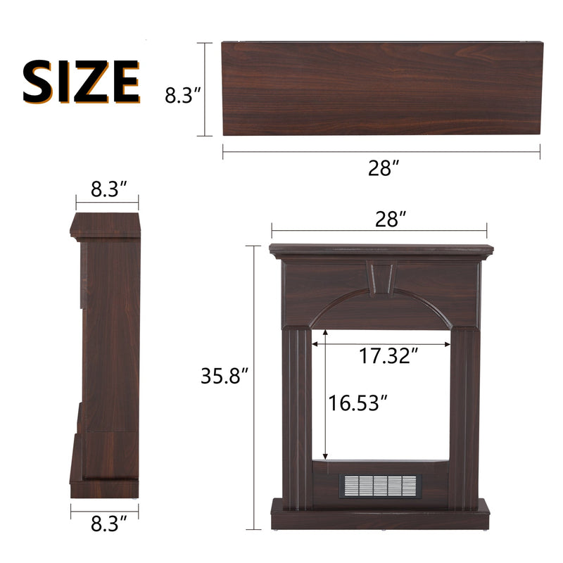 PHI VILLA 28/32 inch Freestanding Convergent Electric Fireplace Heater