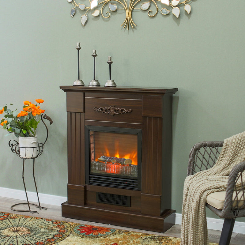 PHI VILLA 28/32 inch Freestanding Convergent Electric Fireplace Heater