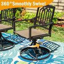 PHI VILLA Patio Outdoor Swivel Steel Dining Chair