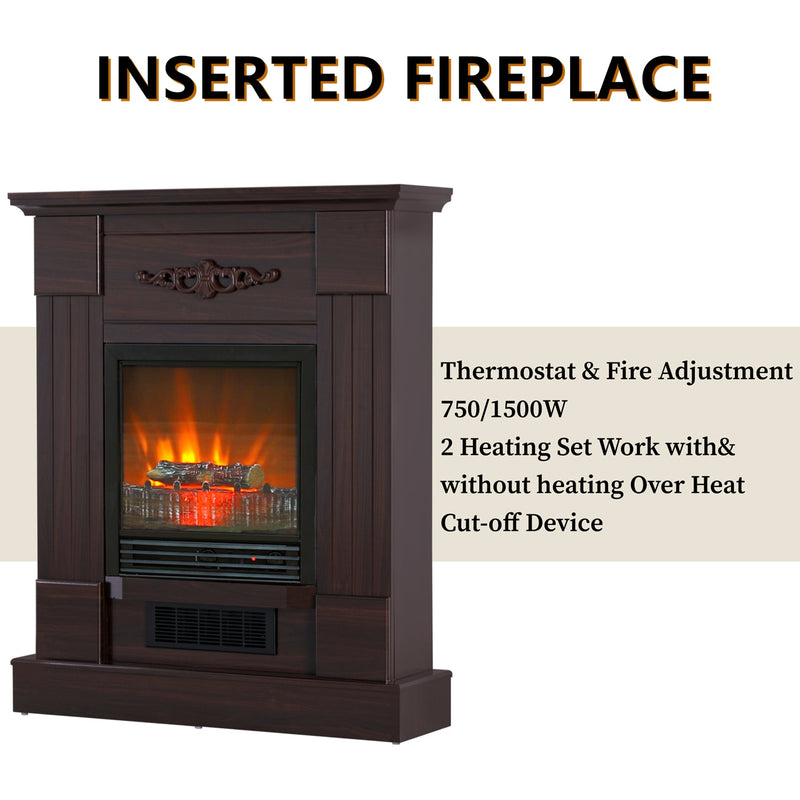 PHI VILLA 28/32 inch Freestanding Convergent Electric Fireplace Heater