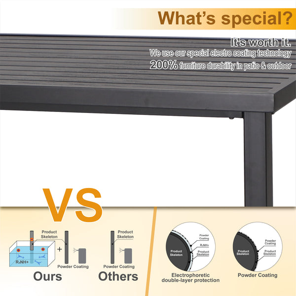 Phi Villa 56" Pub Rectangular Steel Bar High Table