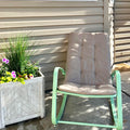 PHI VILLA Patio 1 Piece Rocking Chair Padded Steel Rocker Chair