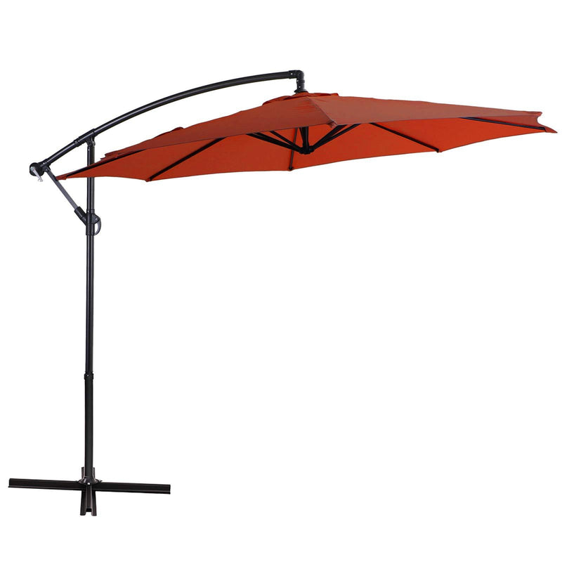 PHI VILLA 10ft Crank Hanging Offset Outdoor Patio Umbrella