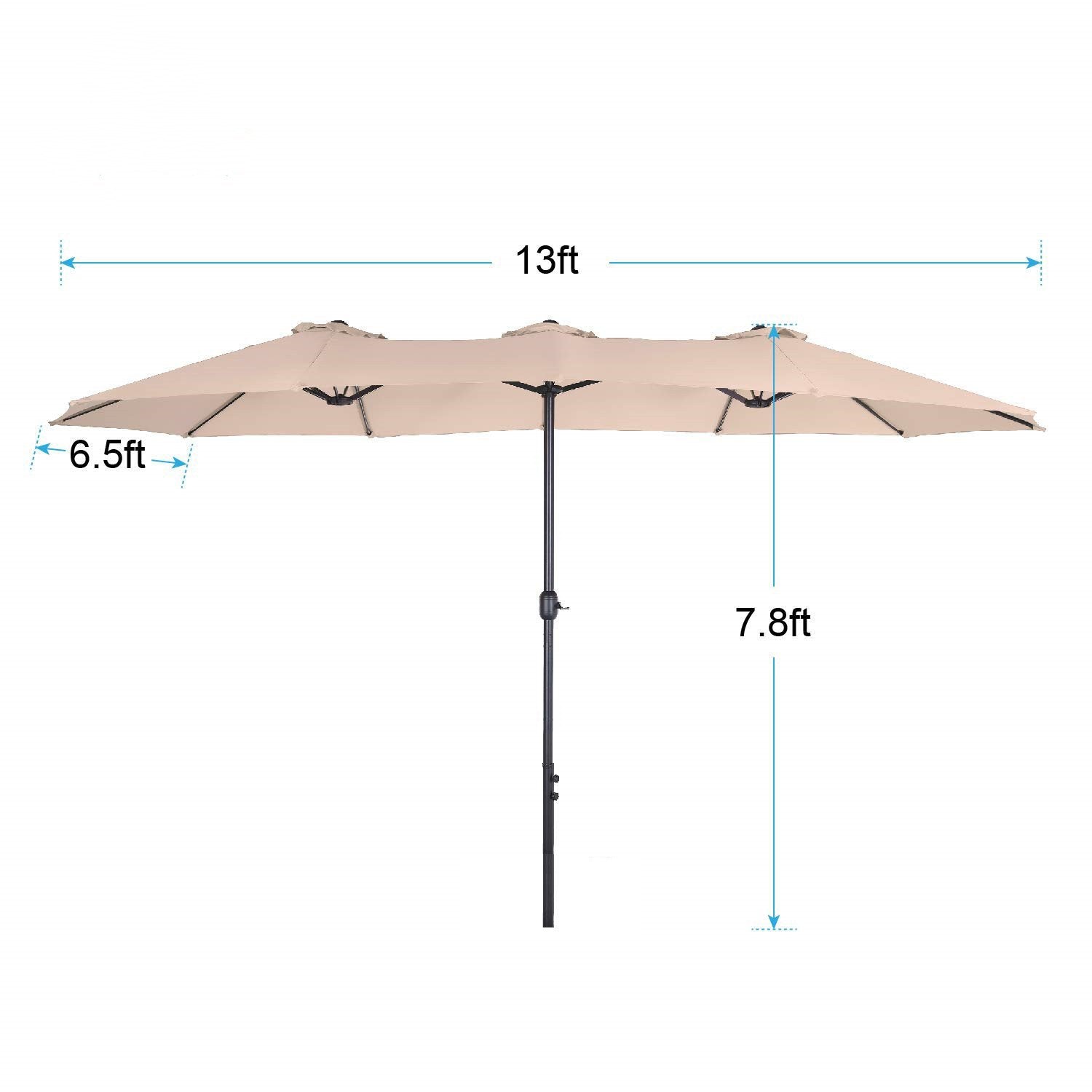 PHI VILLA 13ft DoubleSided Twin Outdoor Market Patio Umbrella