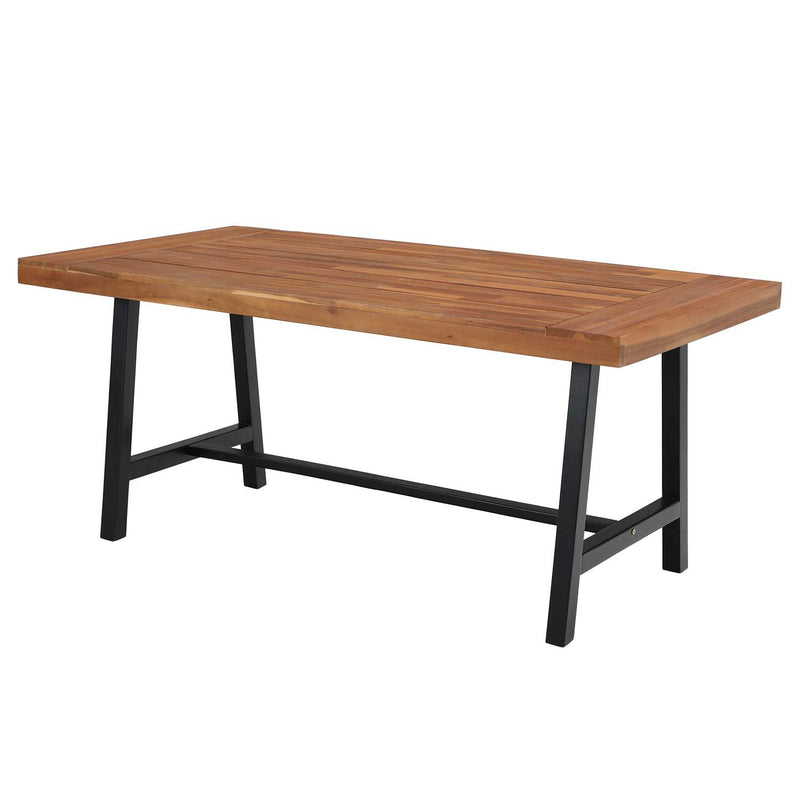 Phi Villa Patio Modern Acacia Wood Dining Set Outdoor Bench Picnic Table