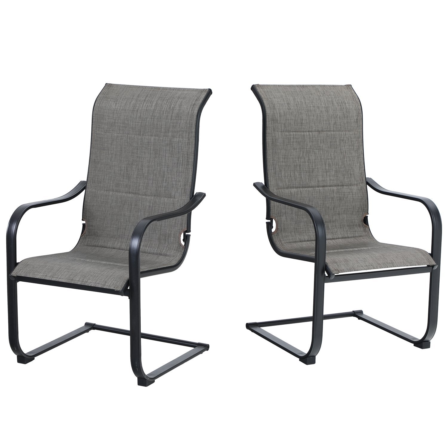 PHI VILLA 2Piece CSpring Textilene Patio Dining Chairs