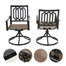 PHI VILLA Patio Outdoor Swivel Steel Dining Chair