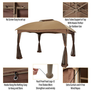 Patio Double Vent Gazebo Outdoor Canopy for Sale