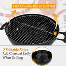 Portable Kettle Enamel Charcoal Grill Outdoor BBQ Black Grill-Captiva Designs