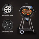 Portable Kettle Enamel Charcoal Grill Outdoor BBQ Black Grill-Captiva Designs