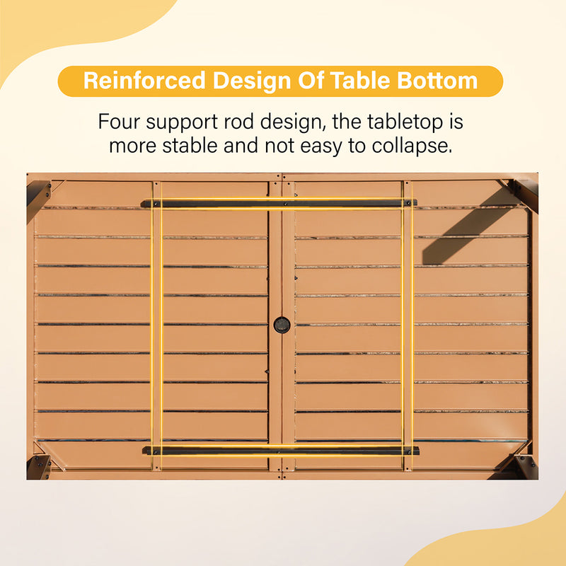 PHI VILLA 7-Piece Outdoor Dining Set 6 Textilene Padded Swivel Chairs and Steel Rectangle Table
