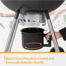 Portable Kettle Enamel Charcoal Grill Outdoor BBQ Black Grill-Captiva Designs