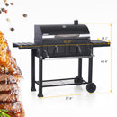 Outdoor Charcoal Grill Double-door with Liftable Charcoal Trays-Captiva Designs