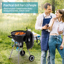 Portable Kettle Enamel Charcoal Grill Outdoor BBQ Black Grill-Captiva Designs