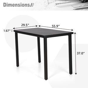 Phi Villa 56" Pub Rectangular Steel Bar High Table