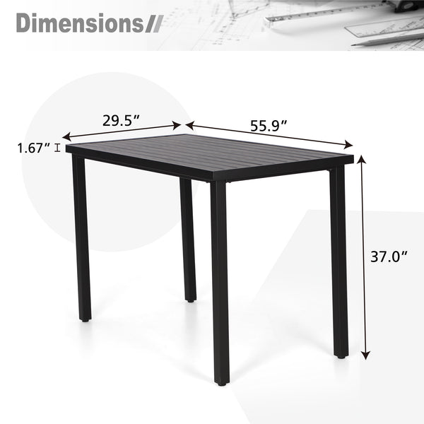 Phi Villa 56" Pub Rectangular Steel Bar High Table