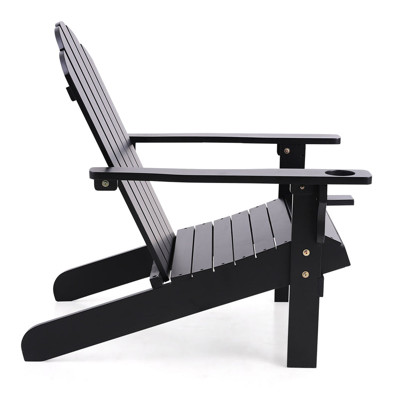 Phi Villa Patio High Shell-Shaped  Back Wooden Lounge Adirondack Chair