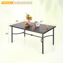 PHI VILLA 7-Piece Patio Dining Set 6 Stackable Chairs and Rectangle Table