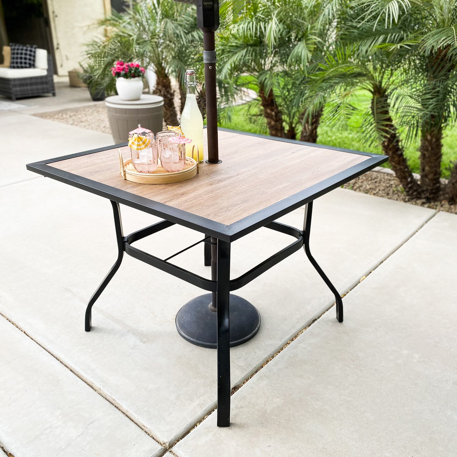 counter height patio umbrella SERWALL 6 Pcs HDPE Bar Chairs and Bar Table & Set, Aruba The Outsunny 4 piece outdoor patio dining set consists of a tempered glass Premium Cantilever Patio Umbrella |