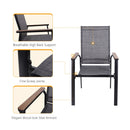 PHI VILLA 7-Piece Outdoor Dining Set with Rectangle Steel Table & 6 Textilene Dining Chairs