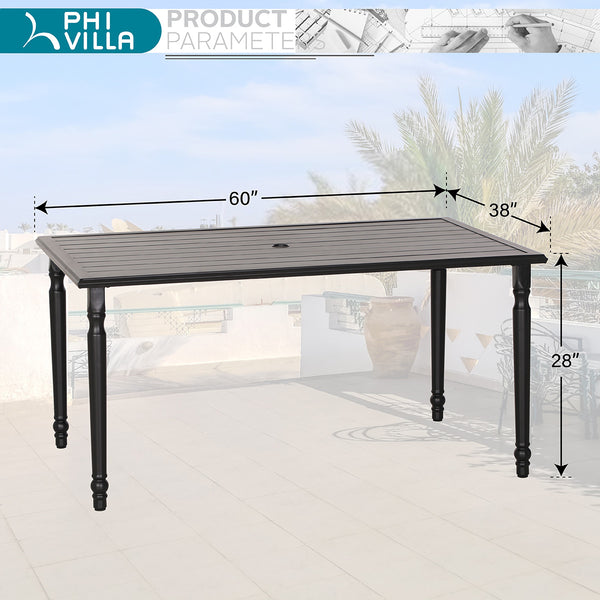 7-Piece Patio Dining Set with Upgraded Textilene Padded Chairs for Deck, Backyard PHI VILLA