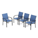 PHI VILLA Patio Textilene Fixed Dining Chairs